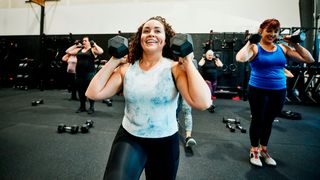 Women working out with dumbbells