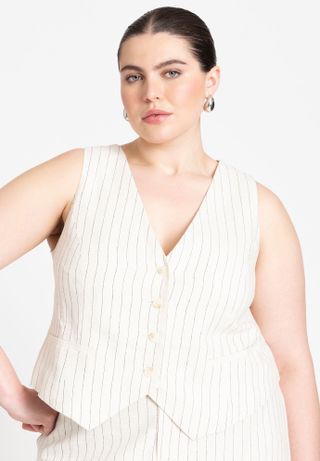 Eloquii, Striped Linen Vest