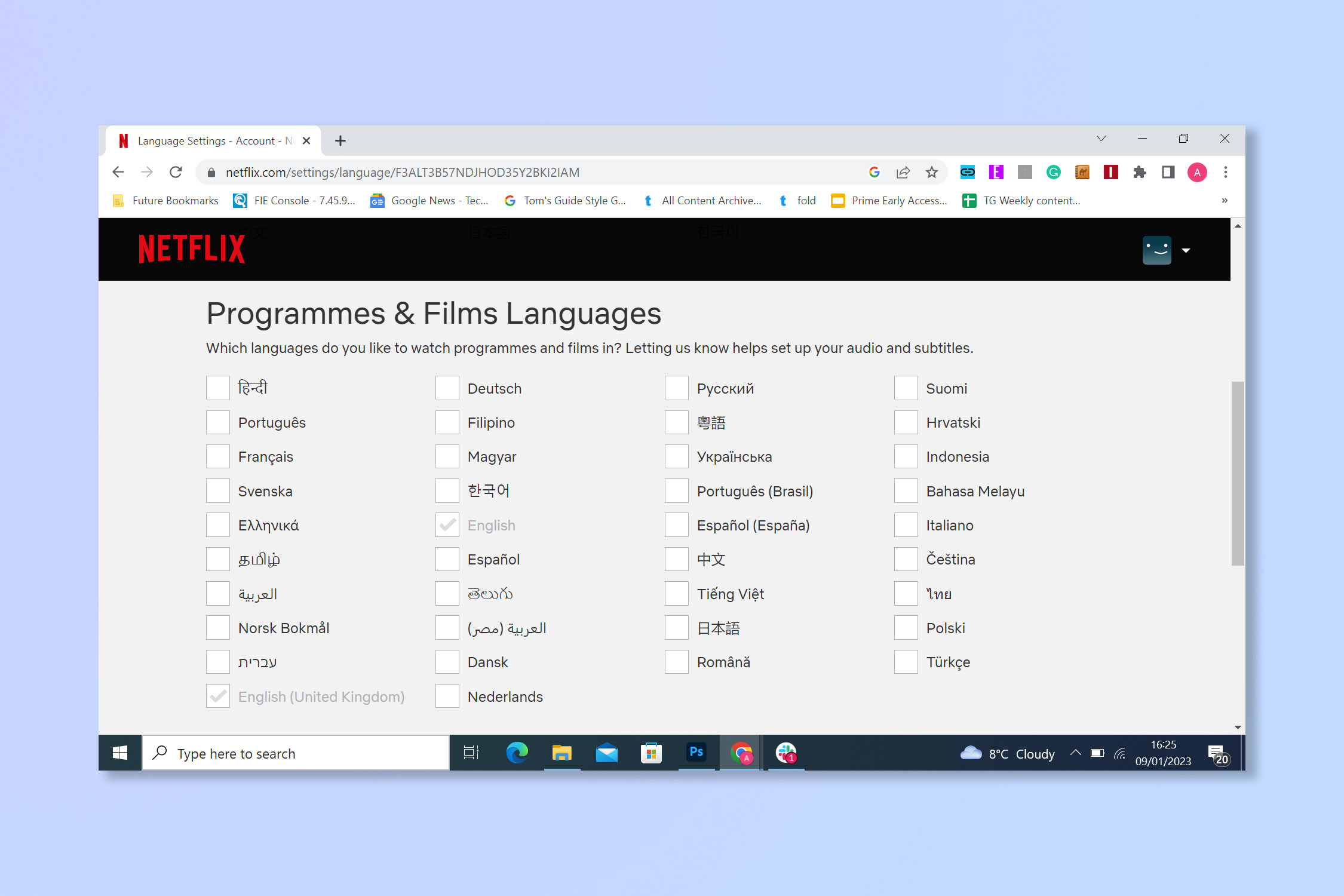 La configuración de idioma de programas y películas en Netflix