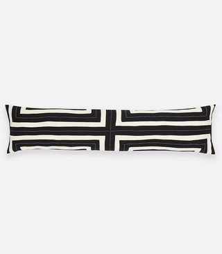 Mid century modern black and white lumbar throw pillow from Anthropologie.