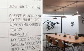 Blok Cafe's menu and inside of Blok Cafe