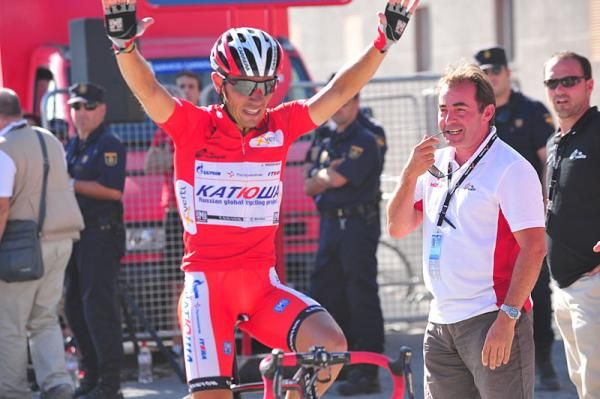 Joaquim Rodriguez (Katusha) celebates victory