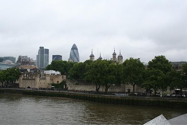 The old and the new. The Tower of London sits comfortably alongside the city's skyscrapers.