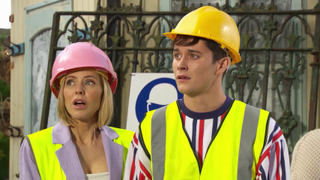 Cindy and Ollie in Hollyoaks stunt week
