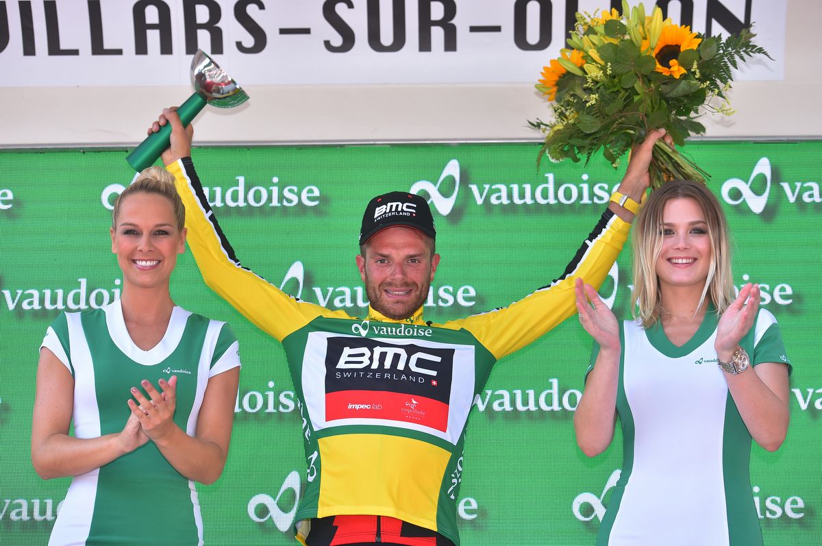 Damiano Caruso soaks in the yellow jersey presentation