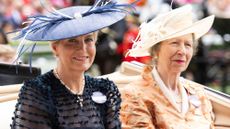 Sophie, Duchess of Edinburgh and Princess Anne, Princess Royal attend day three of Royal Ascot 2026 at Ascot Racecourse on June 18, 2026