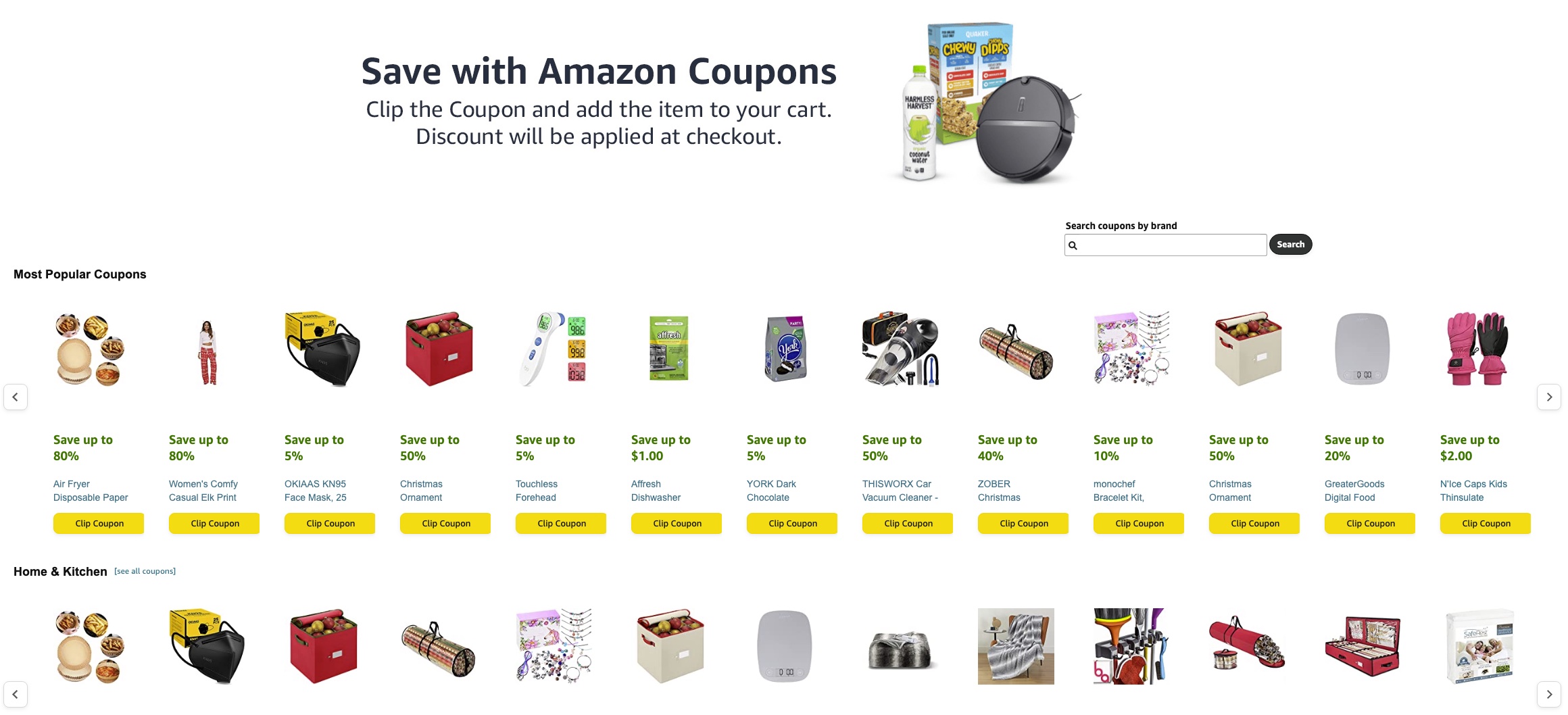 Amazon Coupon page