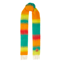 Loewe Leather-trimmed Fringed Striped Mohair-blend Scarf, was £225 now £157.50 | Net-A-Porter