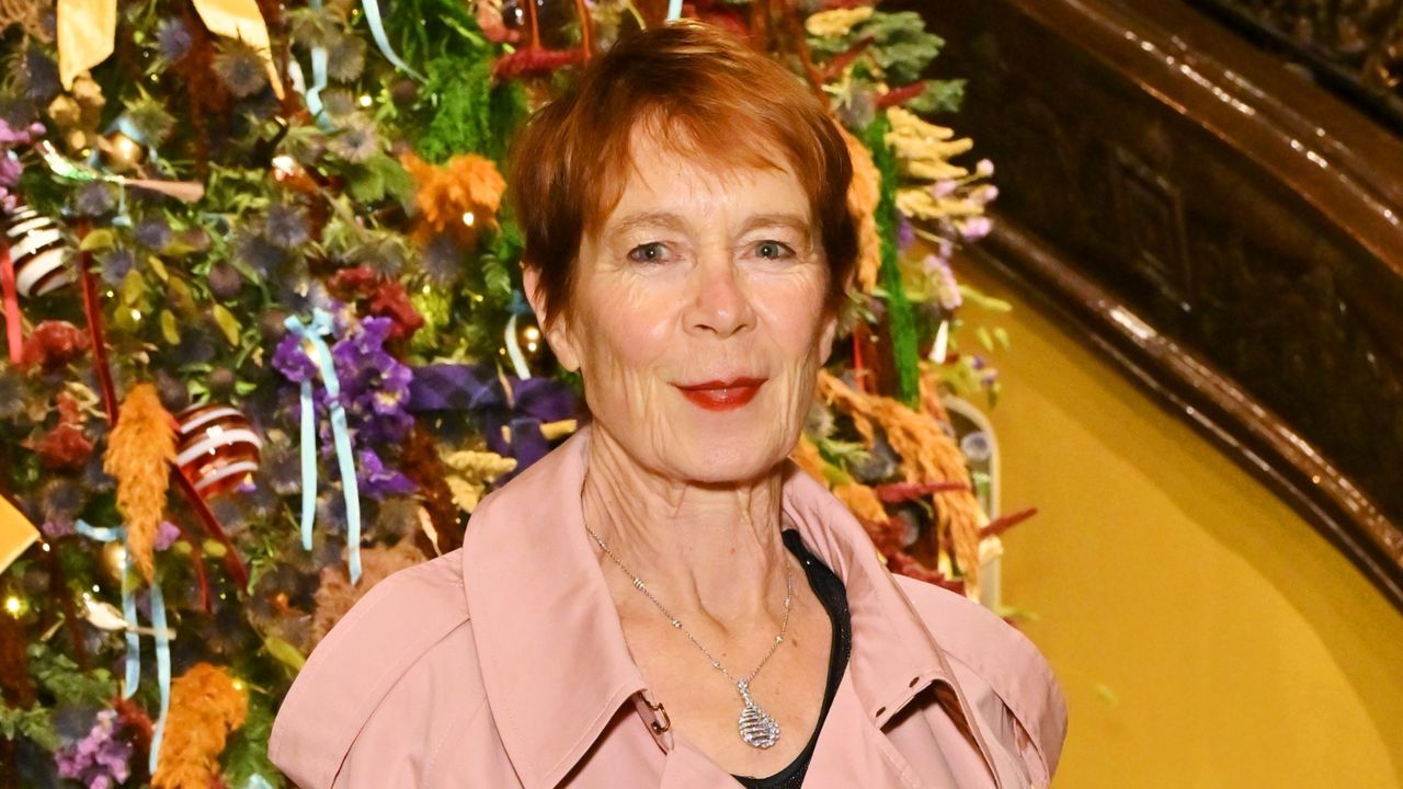 Celia Imrie attends the unveiling of the Burberry and Claridge&#039;s 2025 Christmas Tree