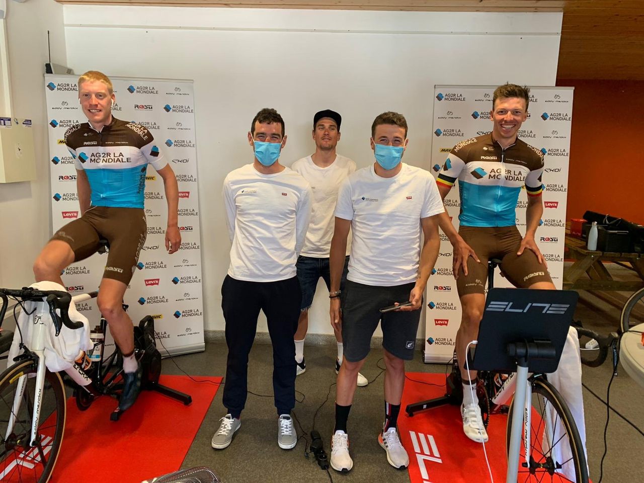 Godon and Naesen competed in the virtual Tour de France while at the camp