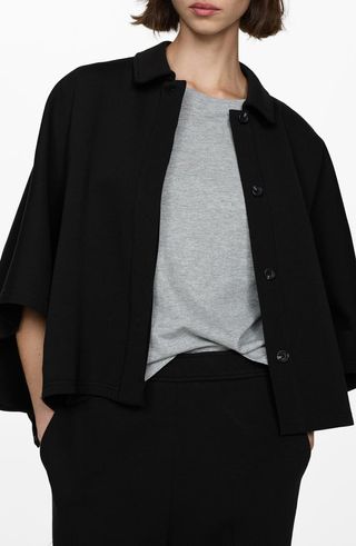 Button Front Cape Jacket