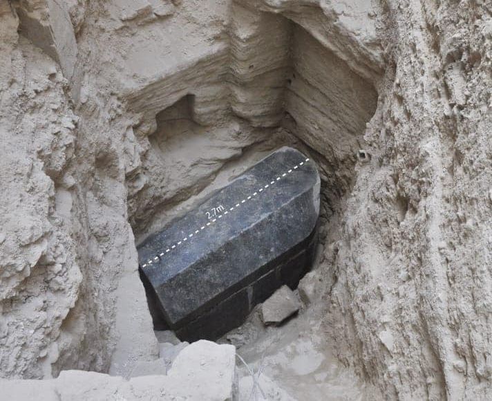 This black granite sarcophagus was found in a tomb in Alexandria, Egypt. Dating back over 2,000 years, it is the largest sarcophagus ever found in Alexandria, archaeologists believe.