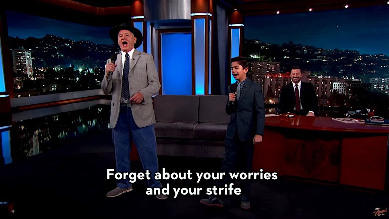 Bill Murray and Neel Sethi sing &amp;quot;The Bare Necessities&amp;quot;