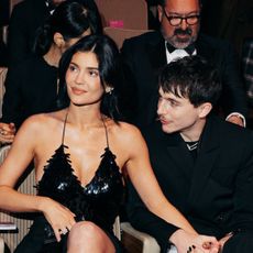 Kylie Jenner and Timothée Chalamet attend the EE BAFTA Film Awards in 2025