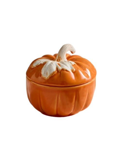 Pumpkin Ceramic Lidded Bowl