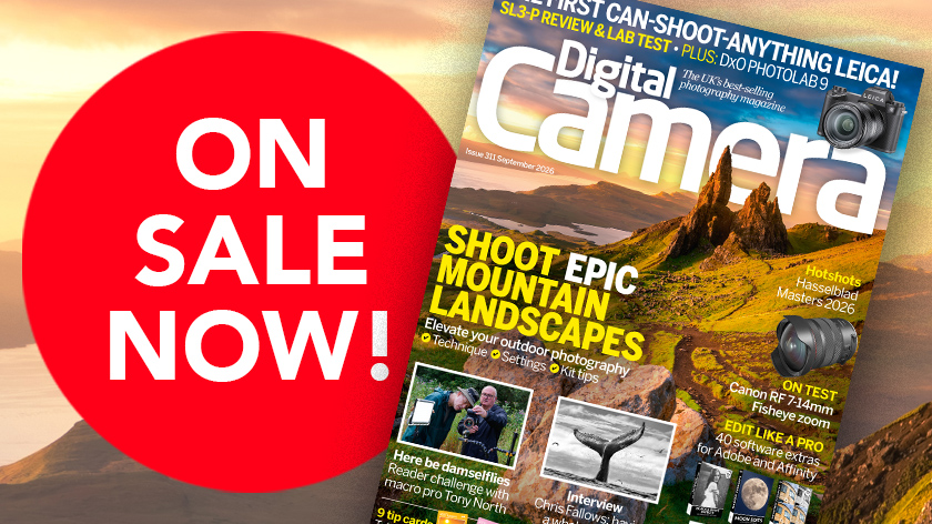 Front cover of issue 311 (September 2026) of Digital Camera World magazine and a red blob that reads 'On sale now!'