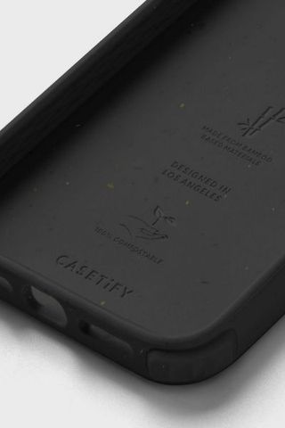 close-up image of Casetify Compostable Phone Case in black