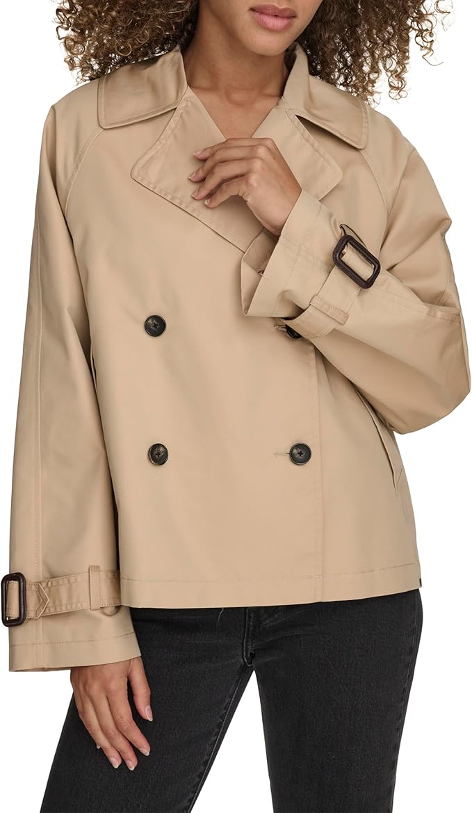 Levi&#039;s, Levi&#039;s Women&#039;s Short Double Breasted Trench, Khaki
