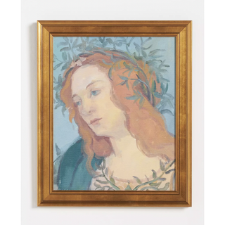 Framed wall art with goddess portrait