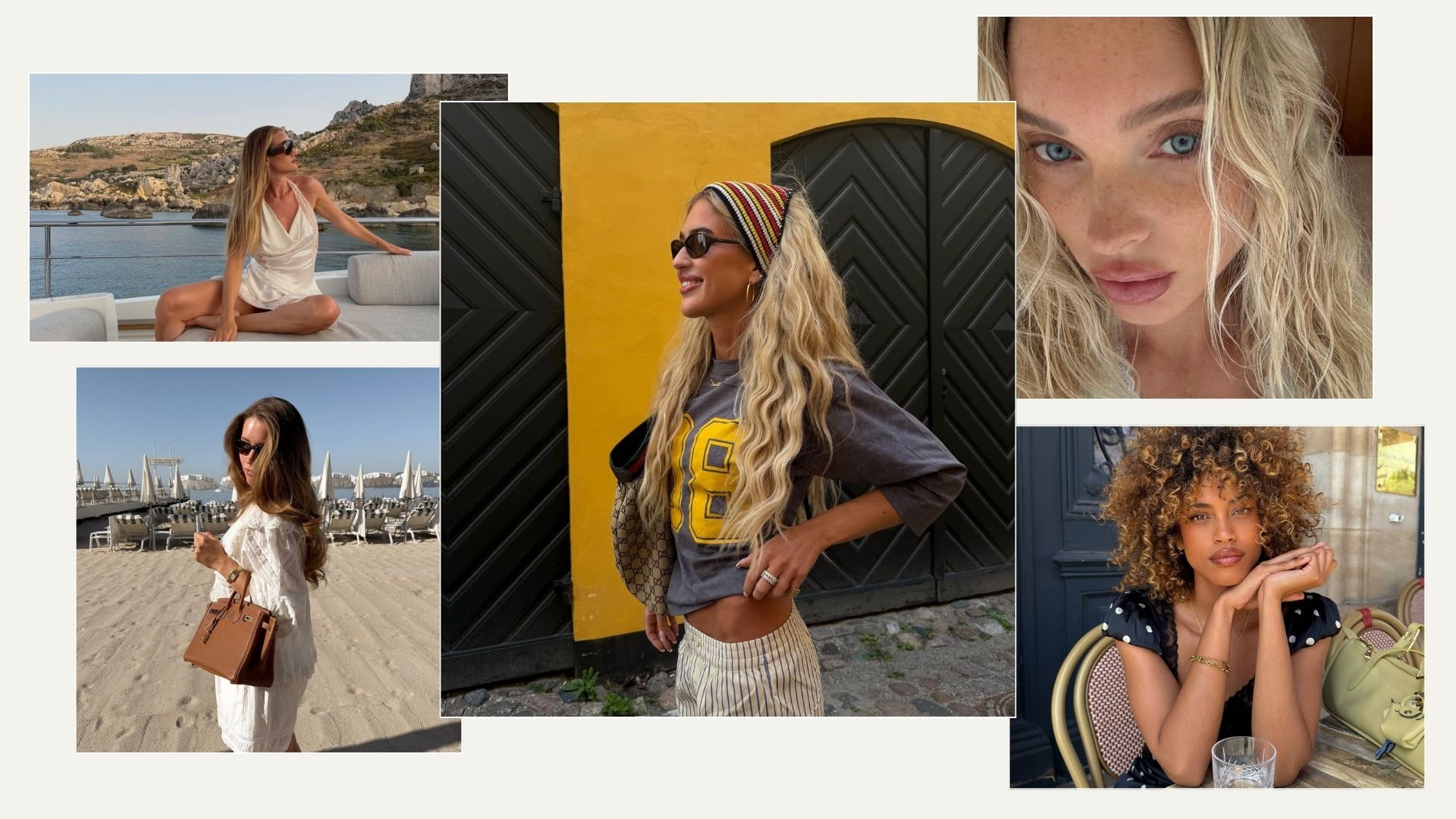 collage of beachy hair colours