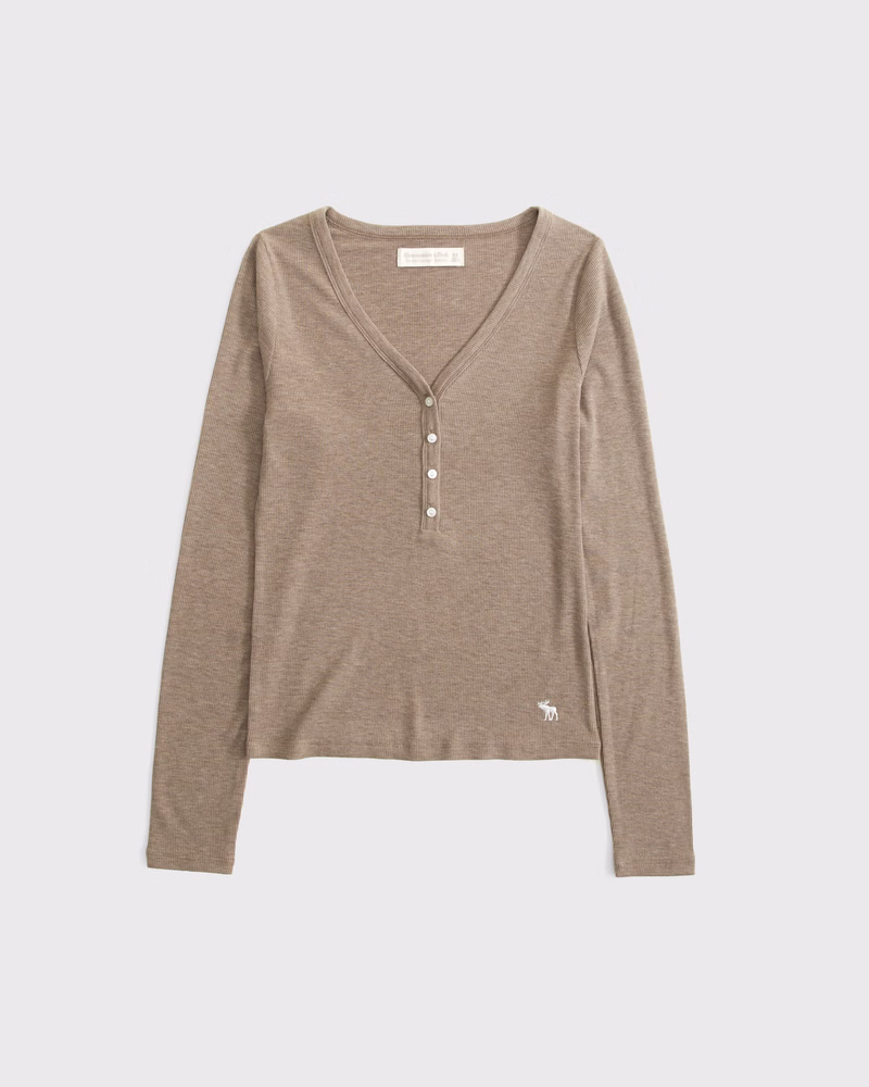 A brown Abercrombie &amp;amp; Fitch v-neck t-shirt.