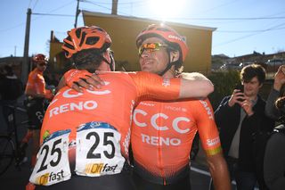 CCC celebrate Greg Van Avermaet's stage 3 win at Volta a la Comunitat Valenciana
