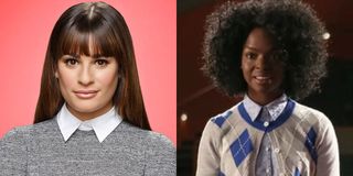 Glee side by side of Lea Michele and Samantha Ware