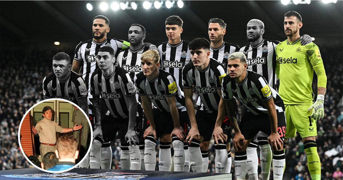 Newcastle United team photograph with Kieran Trippier, Miguel Almiron, Callum Wilson and Joelinton&#039;s faces greyed out