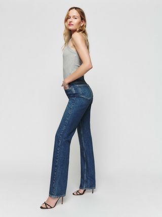 Cynthia High Rise Straight Long Jeans