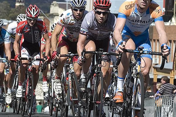 Ben Day (second wheel) of the in-form Fly V Australia outfit is considered one of the main fancies for overall victory on the tour.