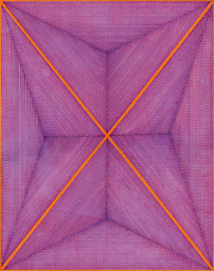 exhibition artwork with intense geometric patterns