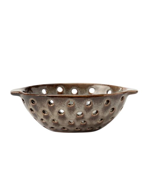 Glazed Stoneware Berry Bowl