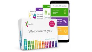 23andMe DNA testing kit with mobile app