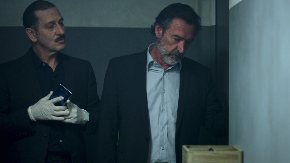 Gin&eacute;s Garc&iacute;a Mill&aacute;n as Cesar (right) and Juan Carlos Remolina as Sergio in "Who Killed Sara" in Netflix.