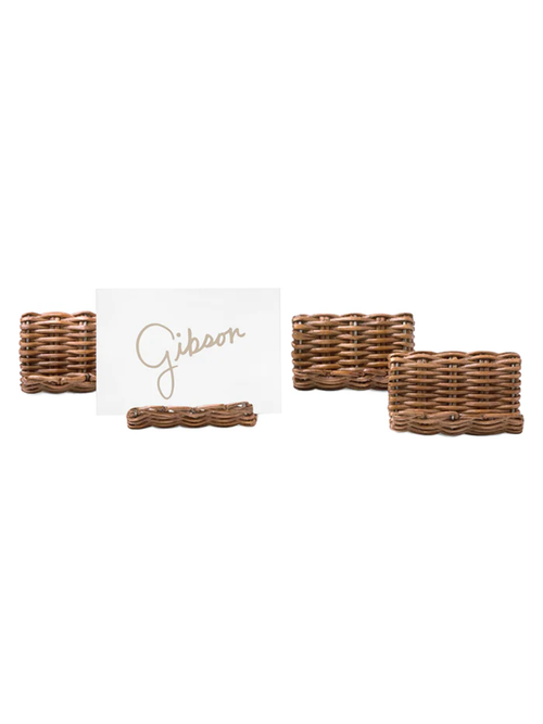 Gibson Honey Rattan Place Card Holders