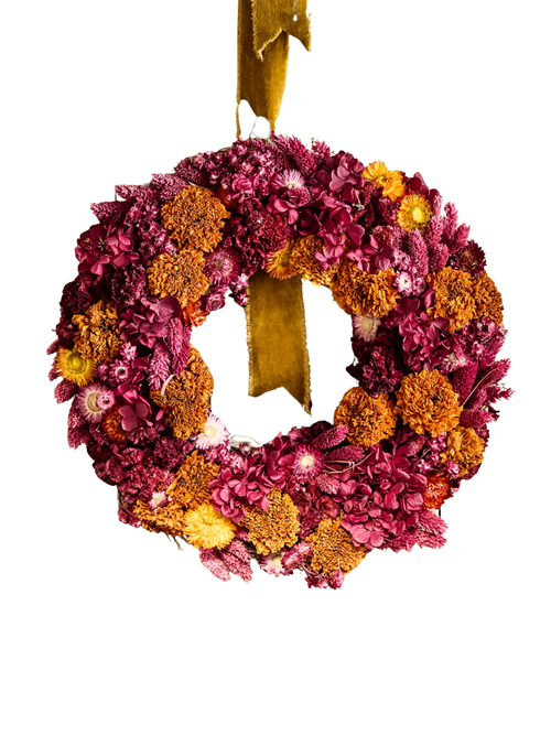 Jewel Tones Dried Wreath