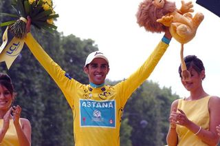 An ecstatic Alberto Contador (Astana) has won his third Tour de France.