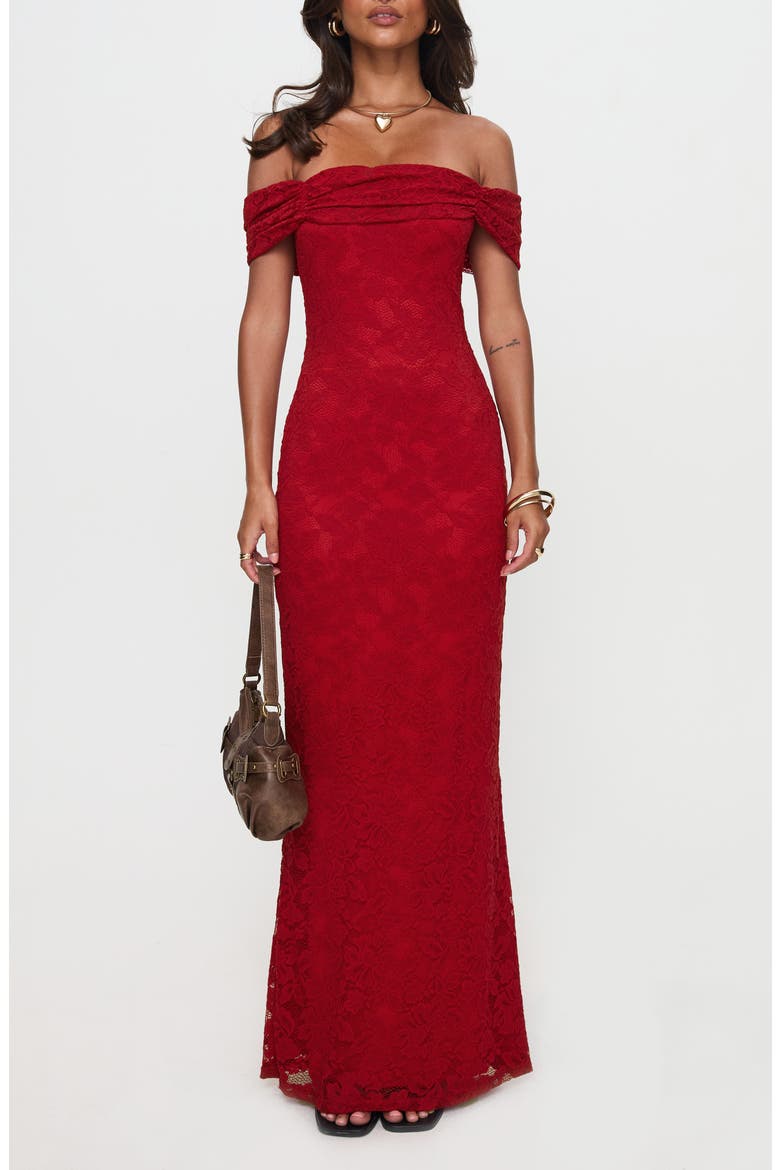 Allured Off the Shoulder Floral Lace Dress