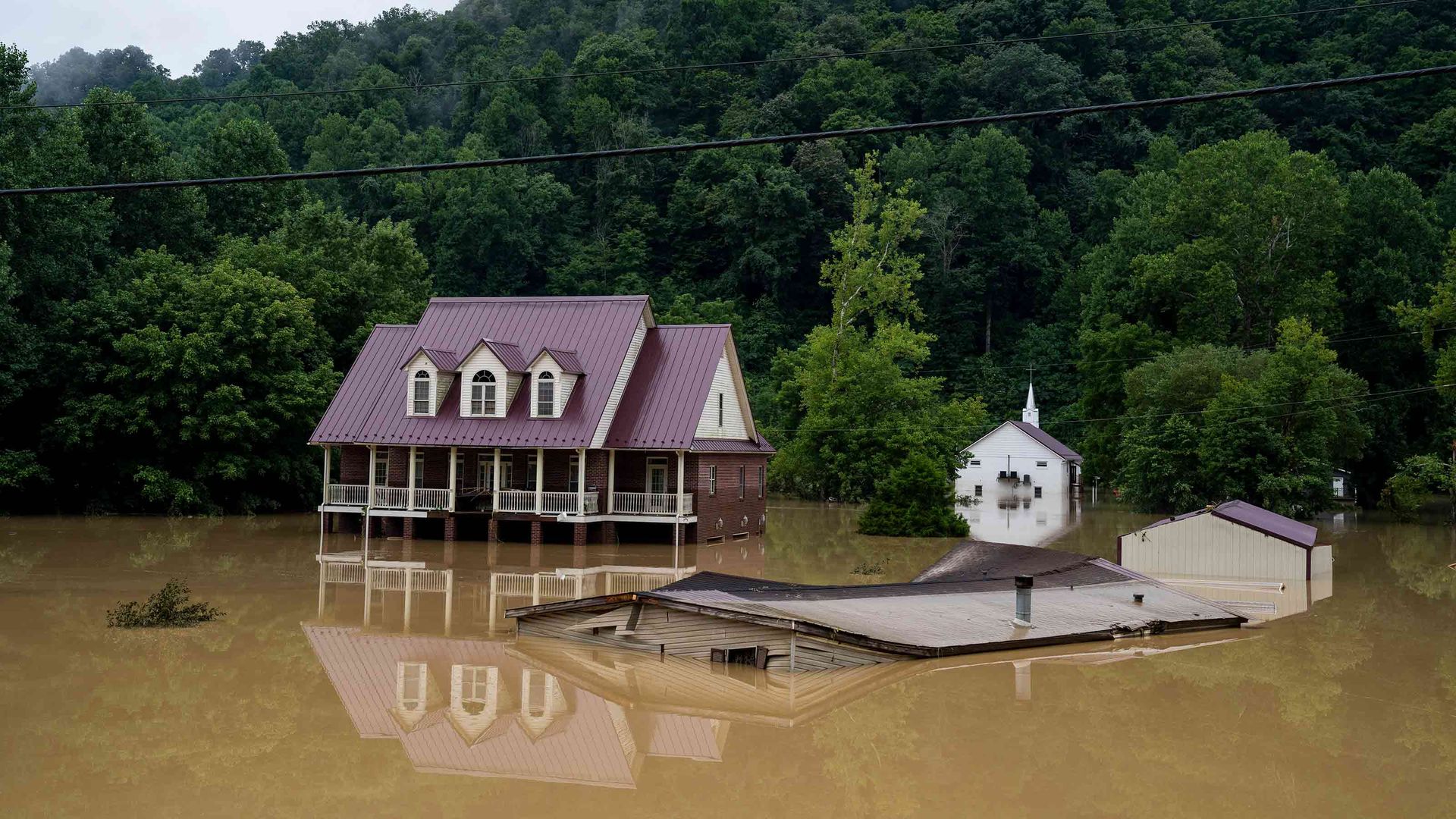A flooded home in Kentucky.