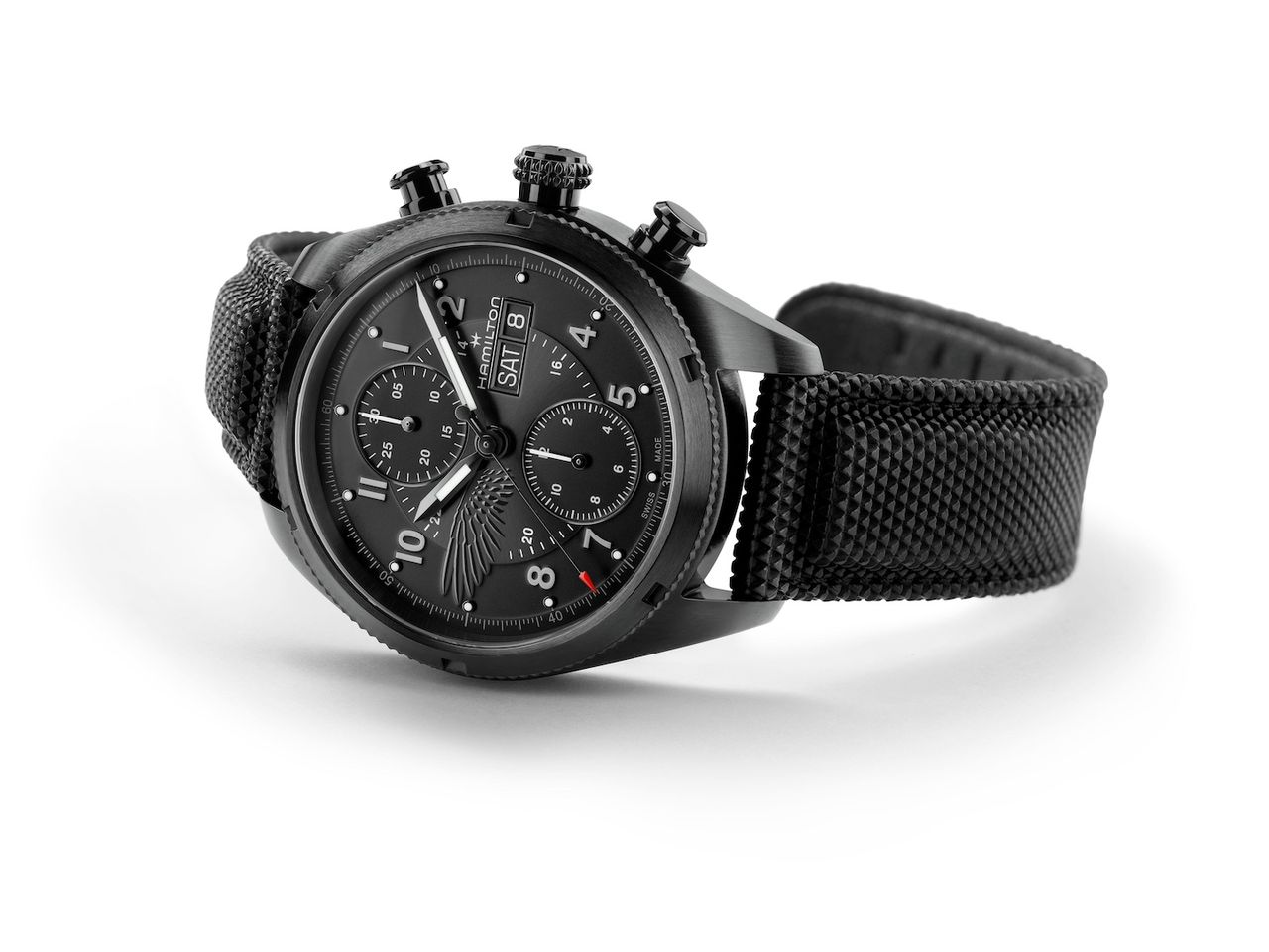 Resident Evil Requiem Hamilton watch: Khaki Field Auto Chrono on Leon
