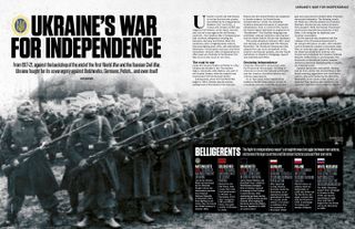 History of war magazine spread article on Ukraine's war of independence