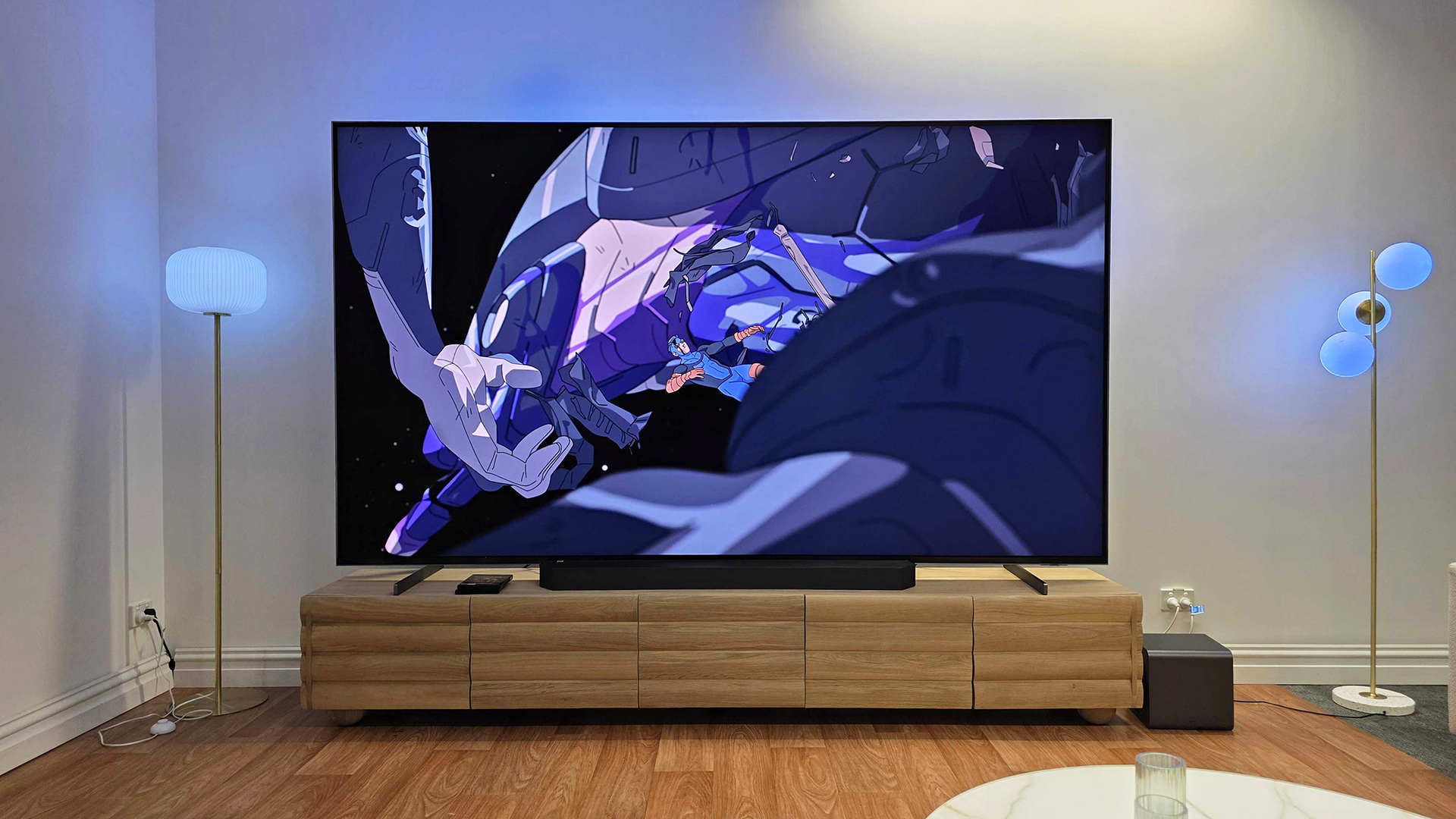 Samsung's MR95F Micro RGB TV in a living room setting