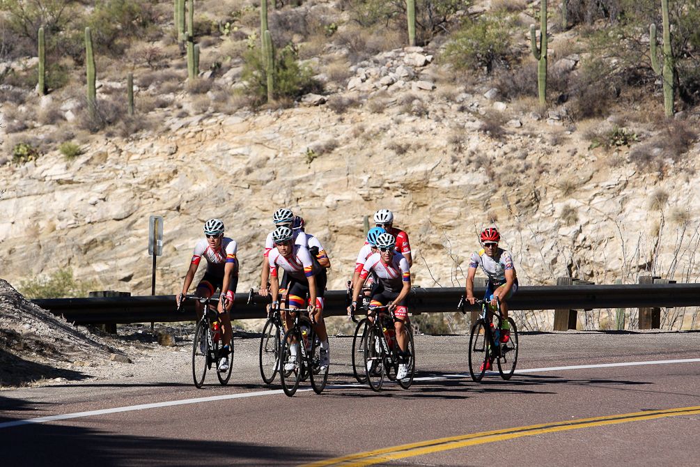 Polcartec-Kometa riders are joined by Ivan Basso and an enthusiastic Tucson local