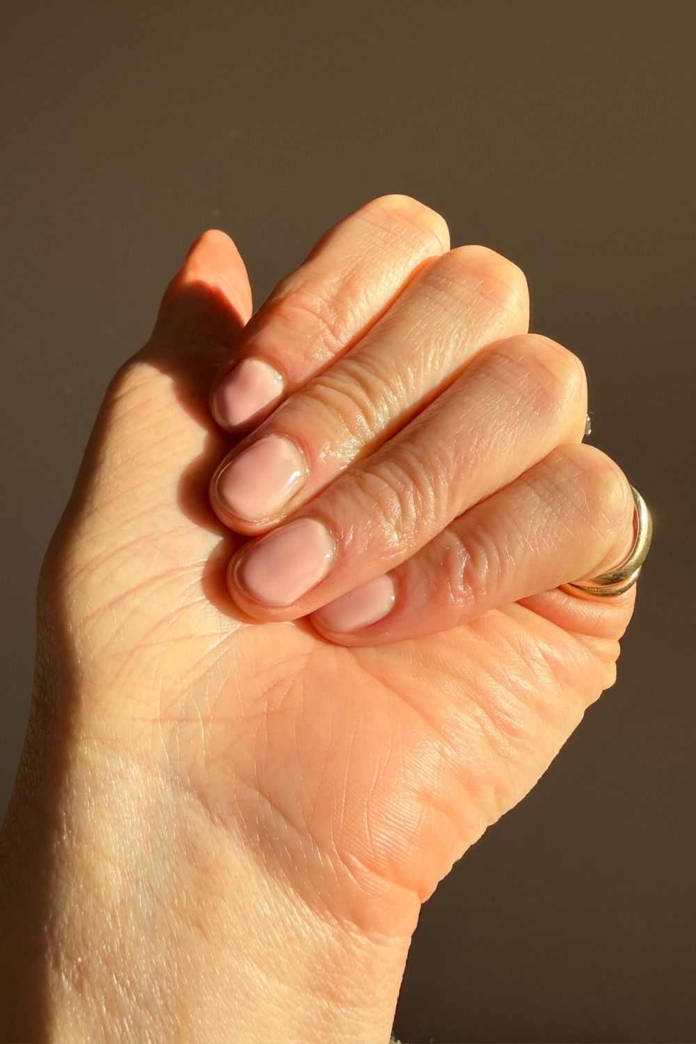 Katie Thomas wearing Mylee Super Pigment Builder Gel Polish in Antique Rose