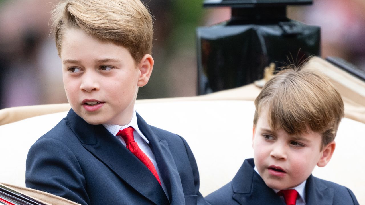 Prince George and Prince Louis wearing suits