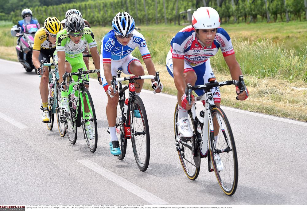 The breakaway makes its way during stage 12.