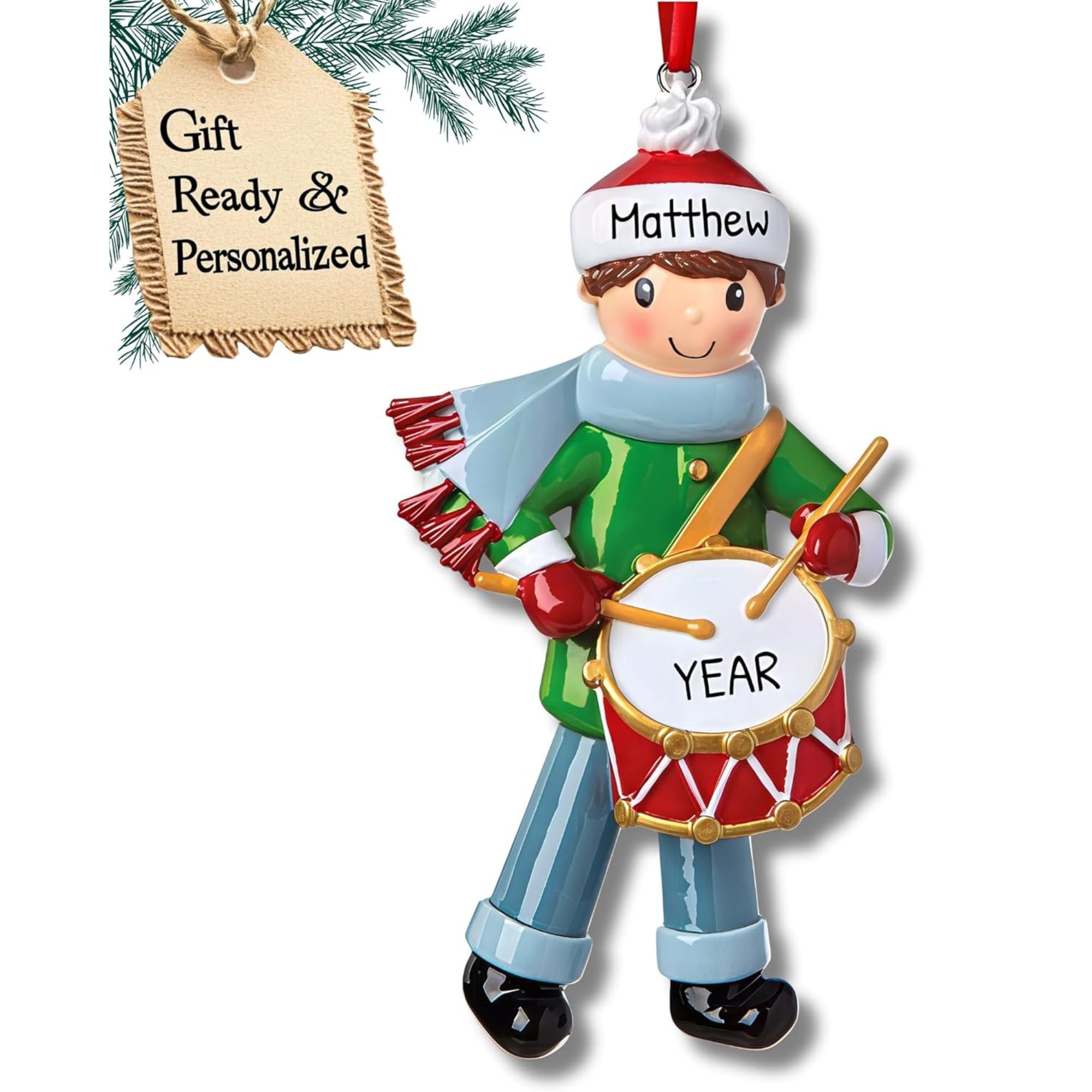 Personalized Drummer Ornament