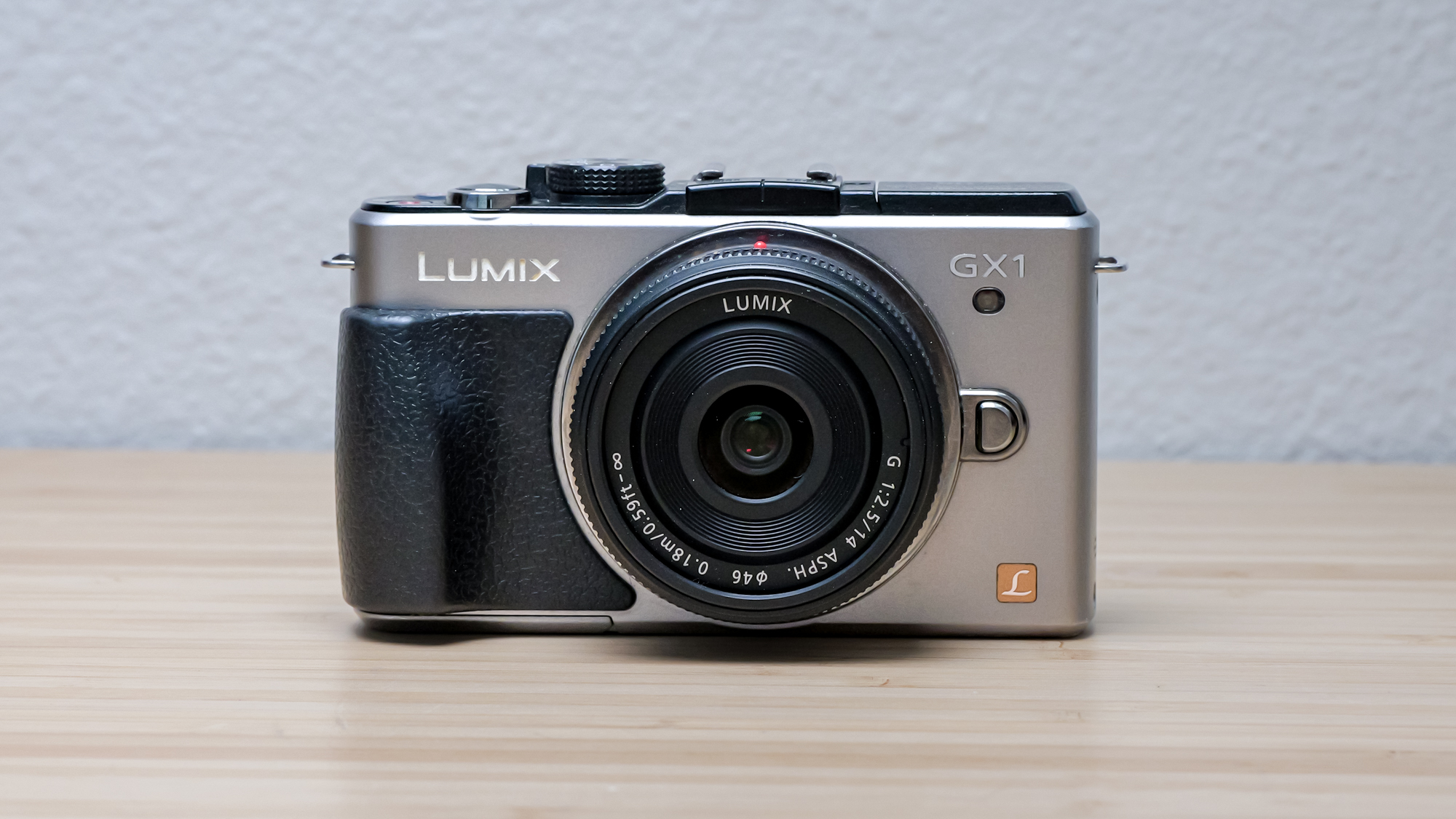 The Lumix GX1 on a worktop