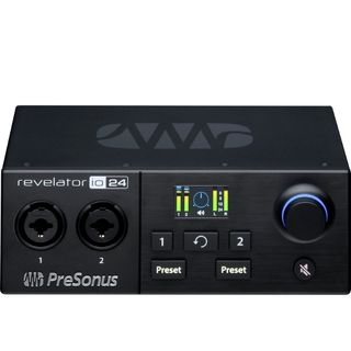 A PreSonus Revelator io24 audio interface on a white background