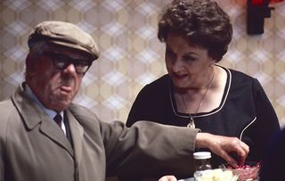 Classic Coronation Street Jack Howarth (as Albert Tatlock) and Betty Driver (as Betty Turpin)